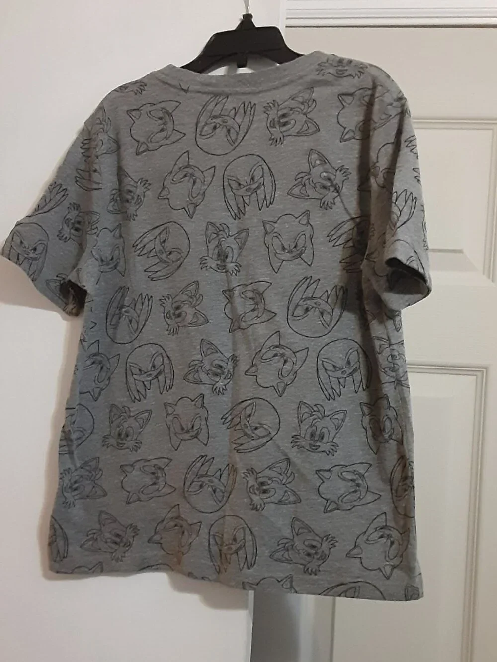 Old Navy Sonic & Tails Boys T-Shirt Black & Grey Size 8M Short Sleeve